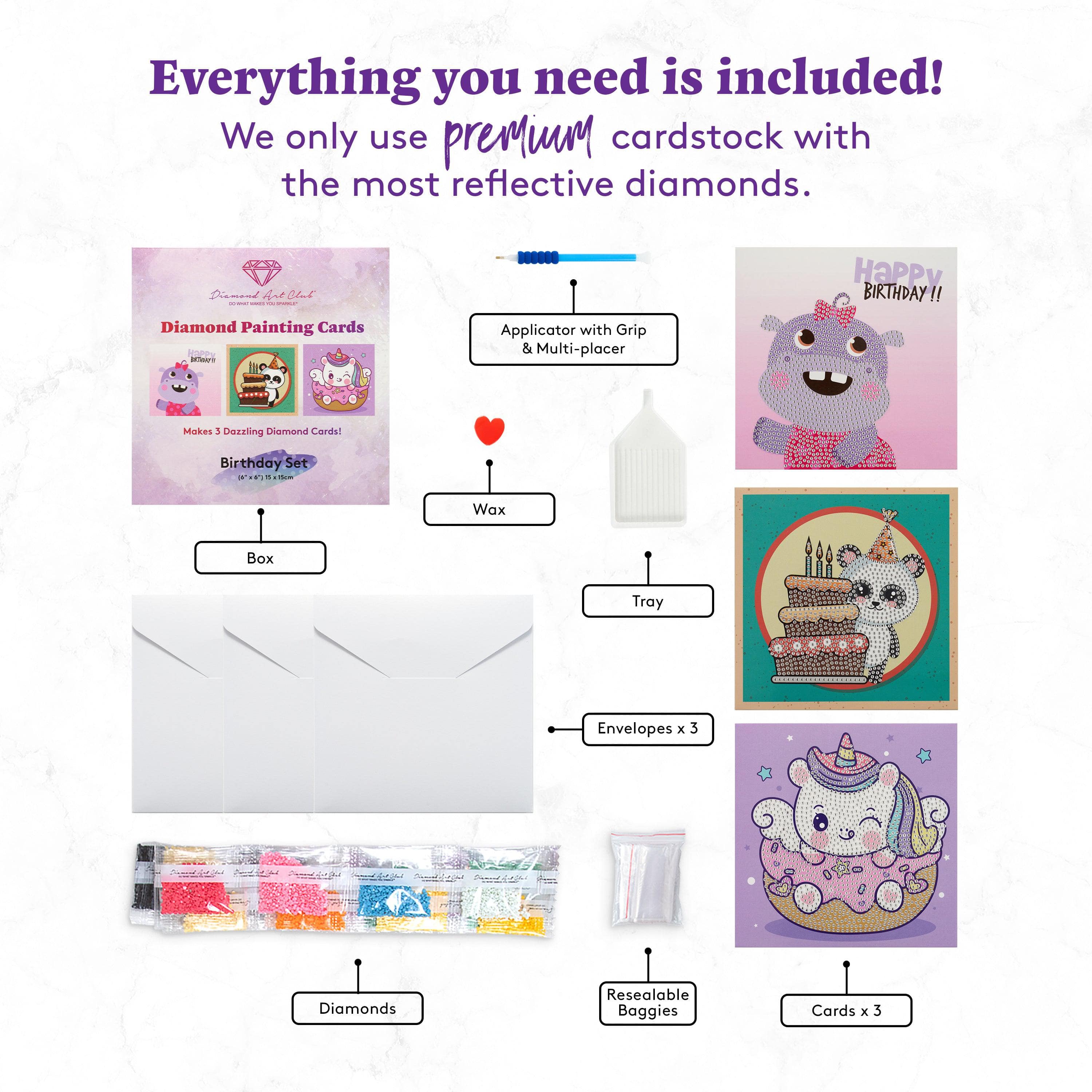 DIY Birthday Cards (Set of 3) - Image 3