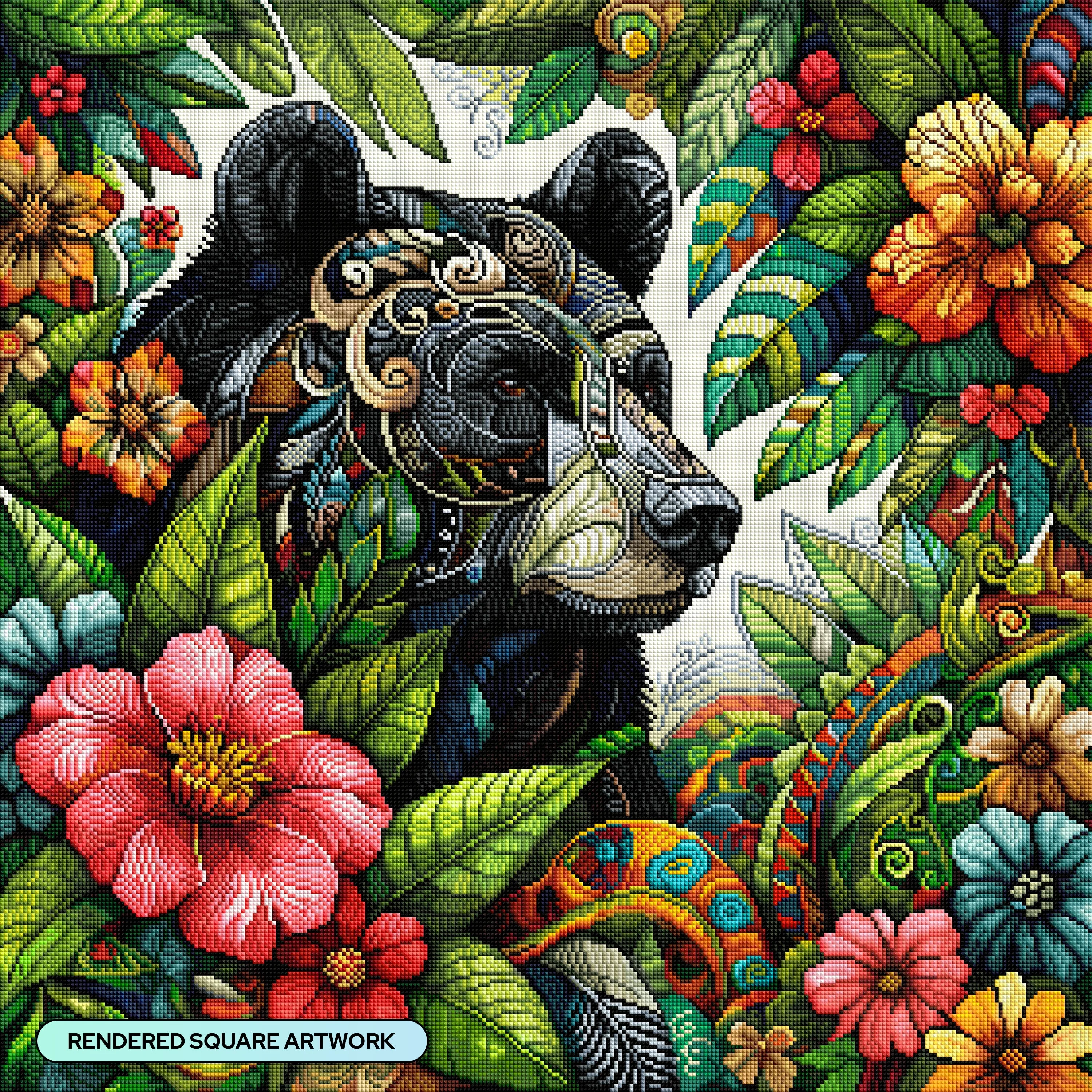 Black Bear and Flowers - Image 2