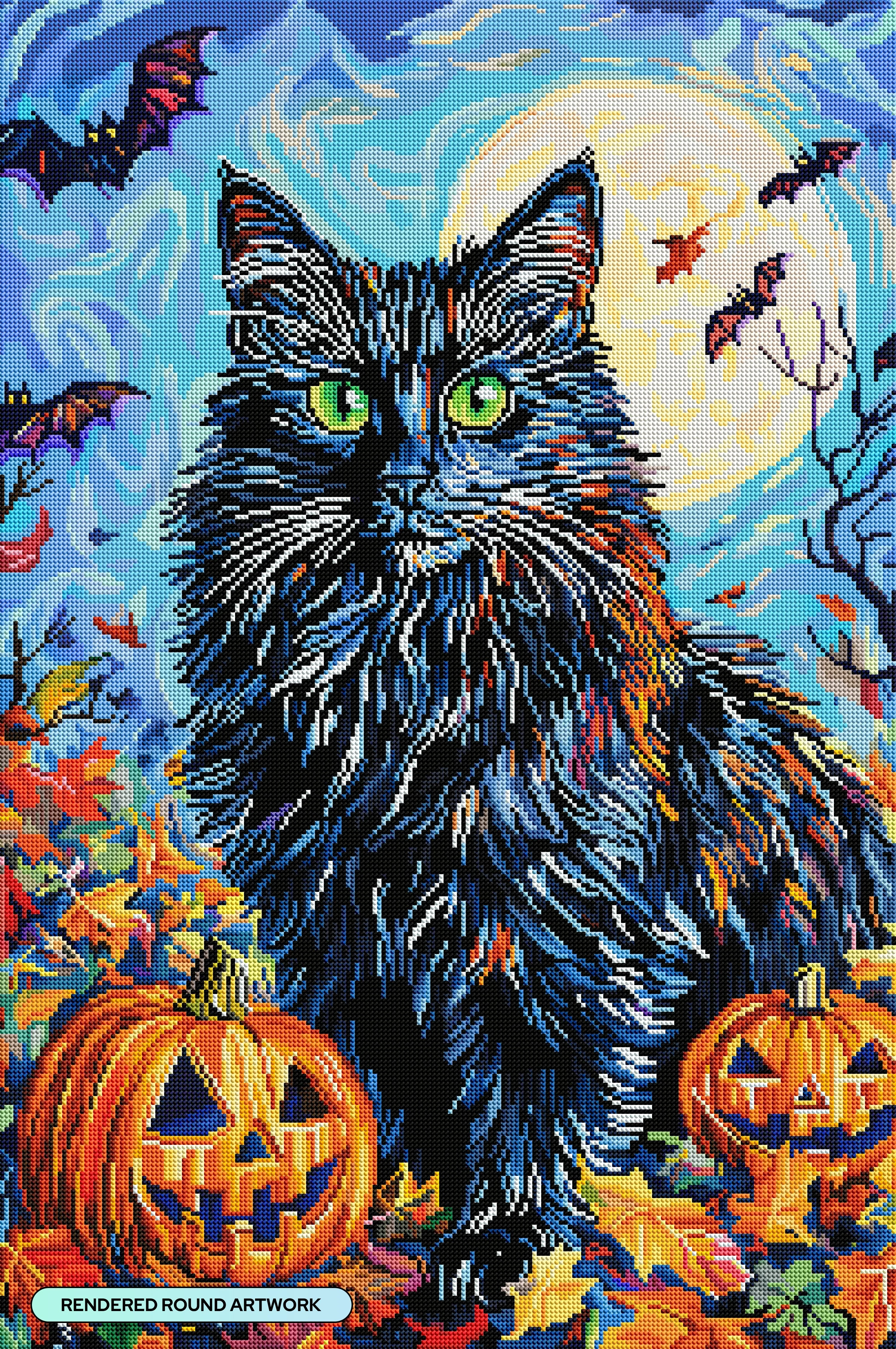 Black Cat with Pumpkins - Image 2