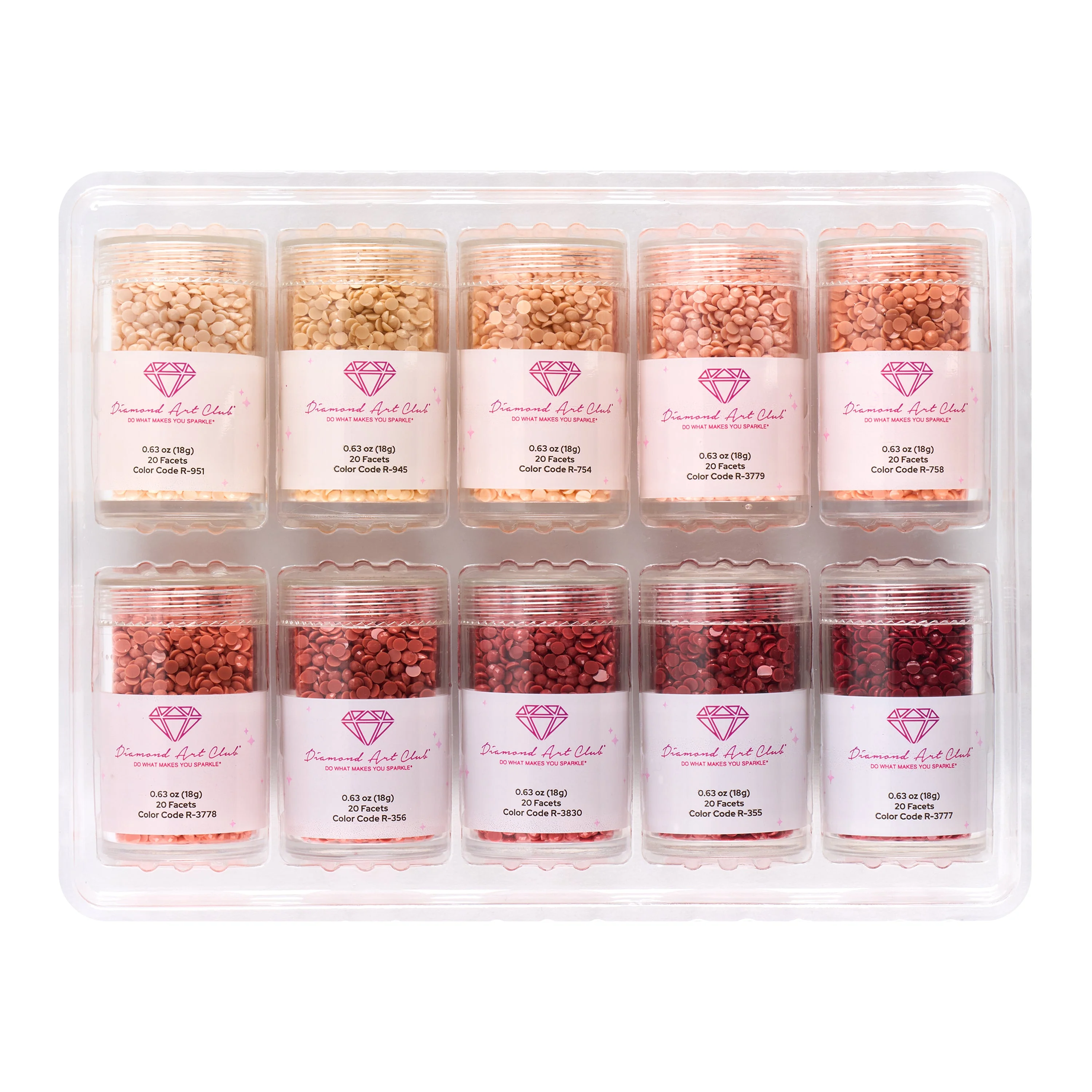 Bling Diamonds – Blushed Rosy Tones Round (Set of 10) - Image 2