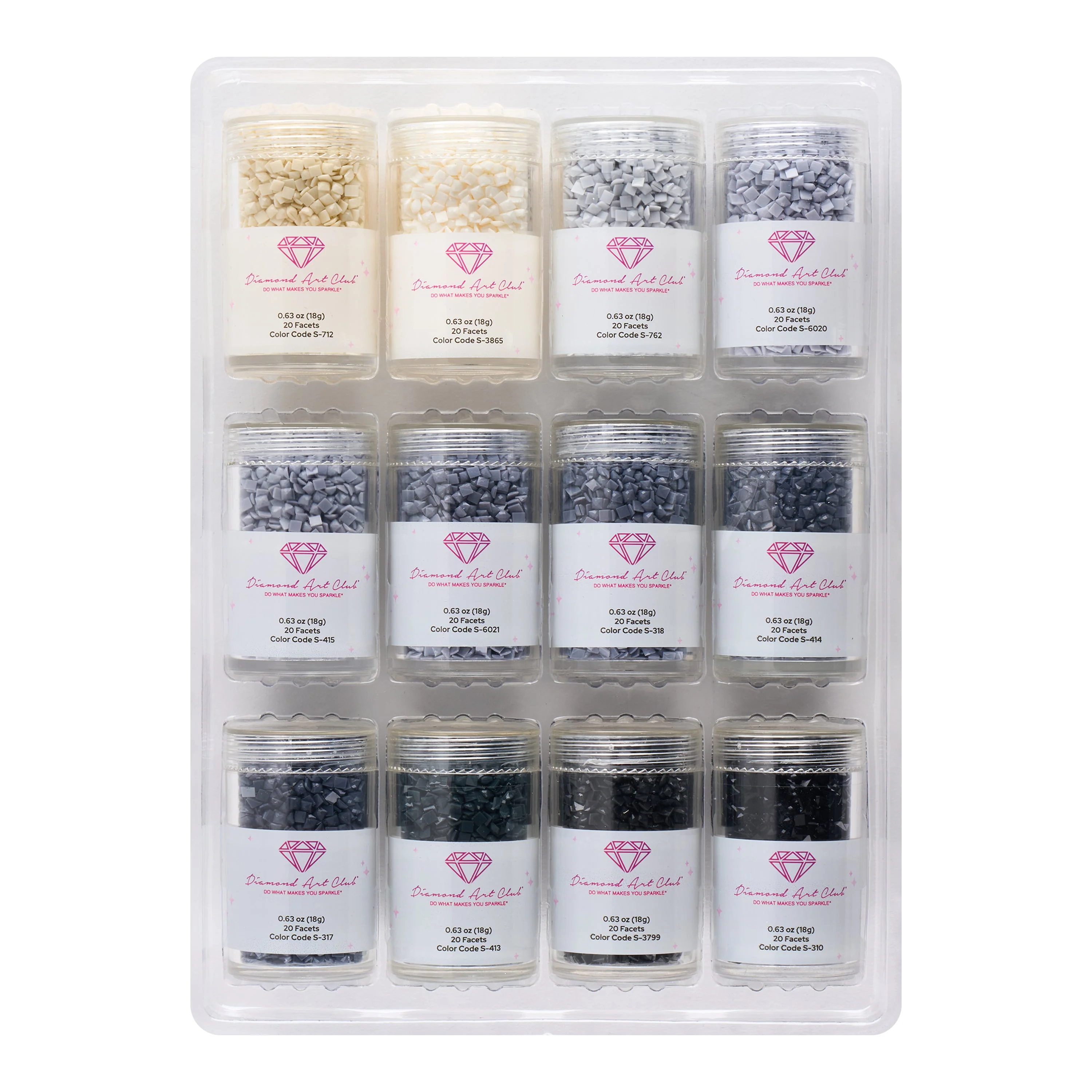 Bling Diamonds – Cool Gray Tones Square (Set of 12) - Image 2