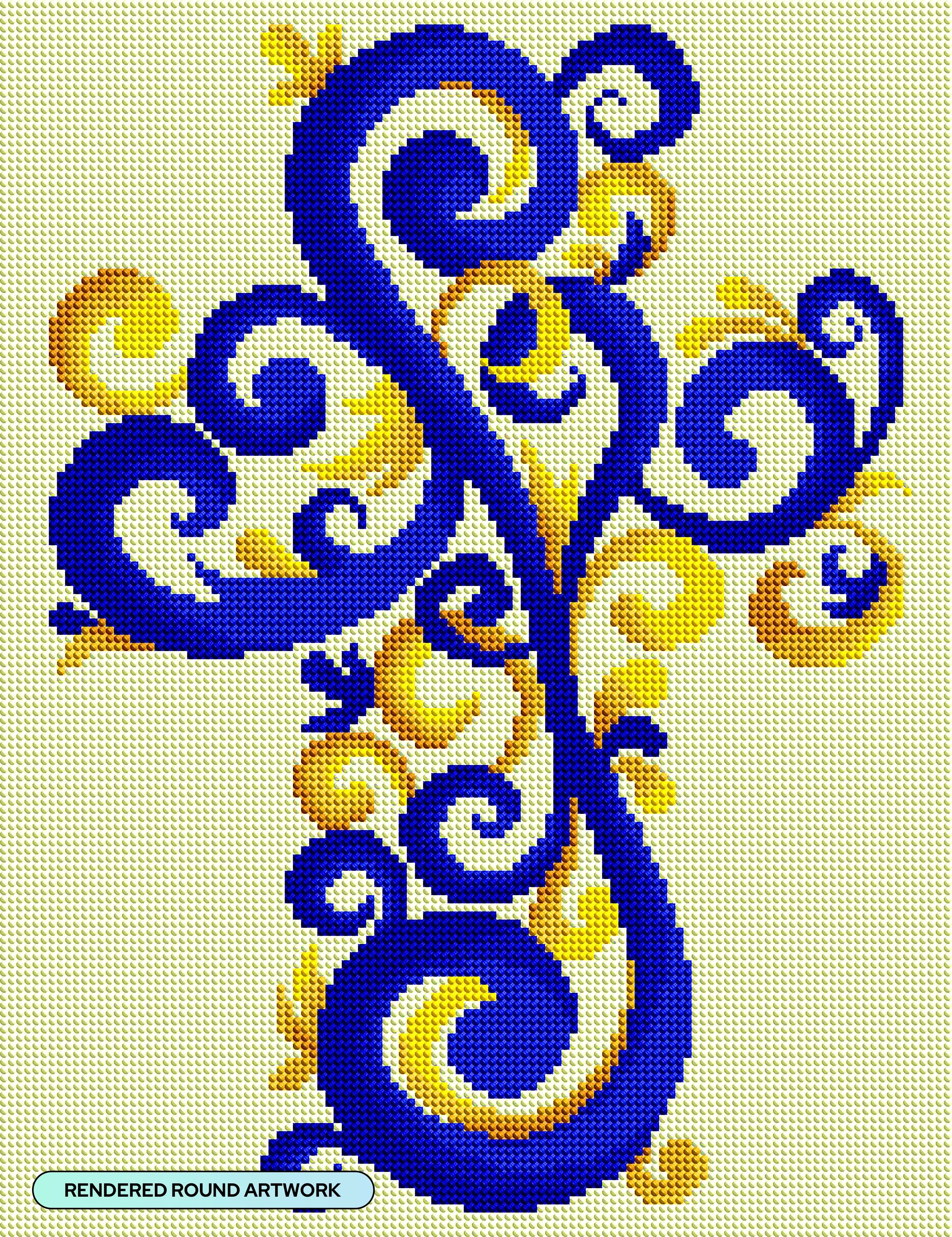 Blue and Gold Ornate Cross - Image 2