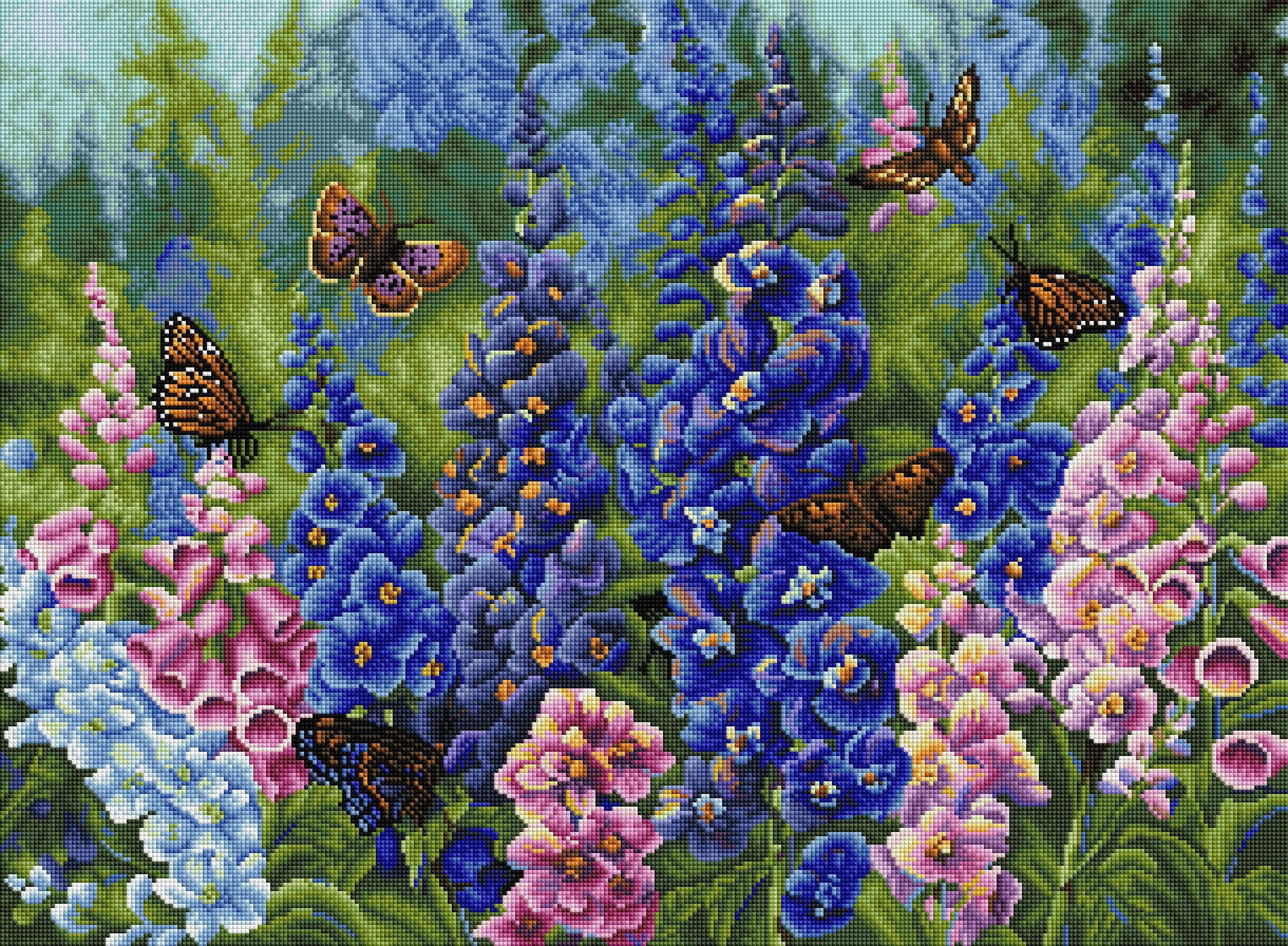 Butterfly and Delphinium - Image 2