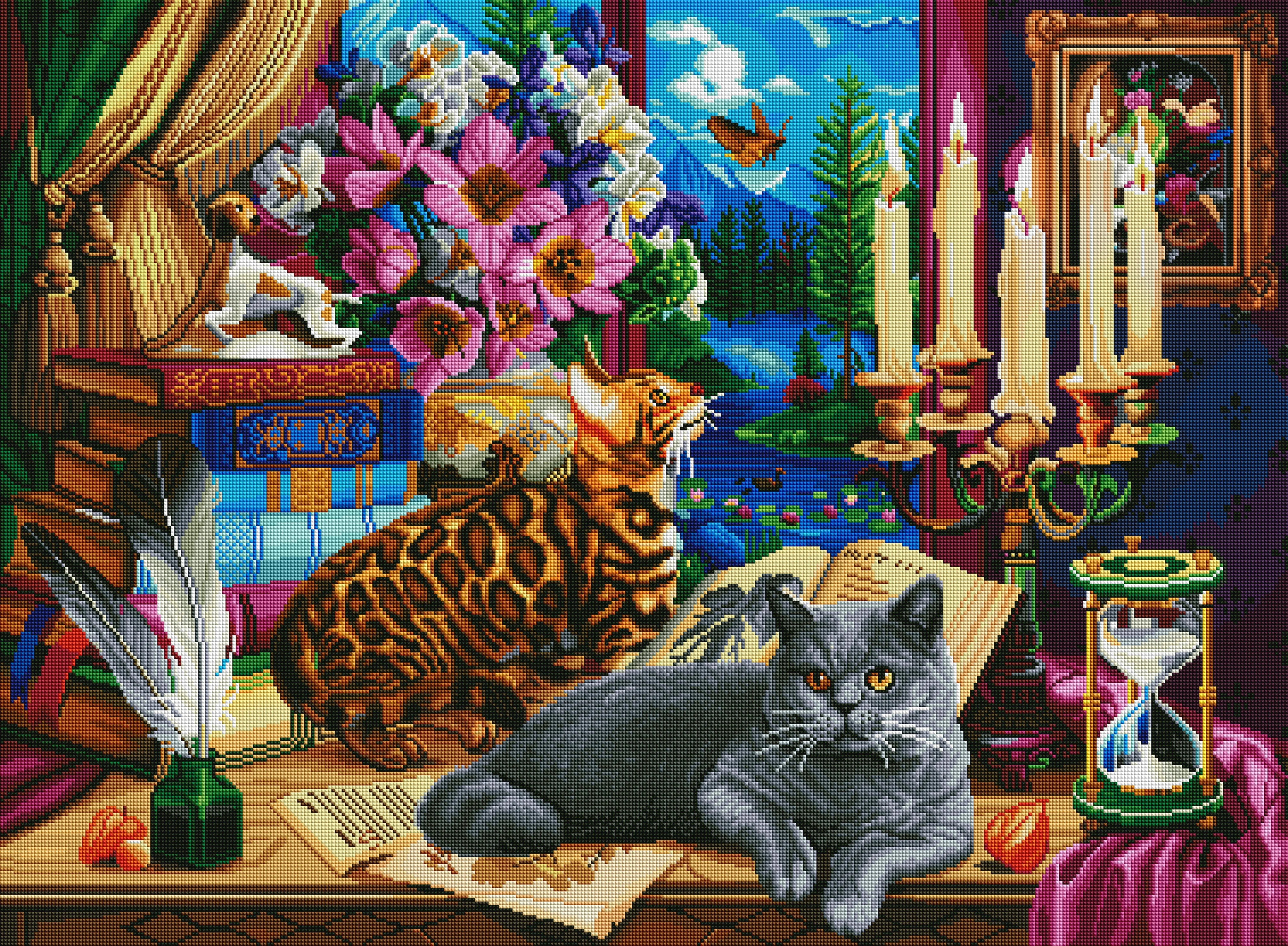 Cats Near the Window at Night - Image 2