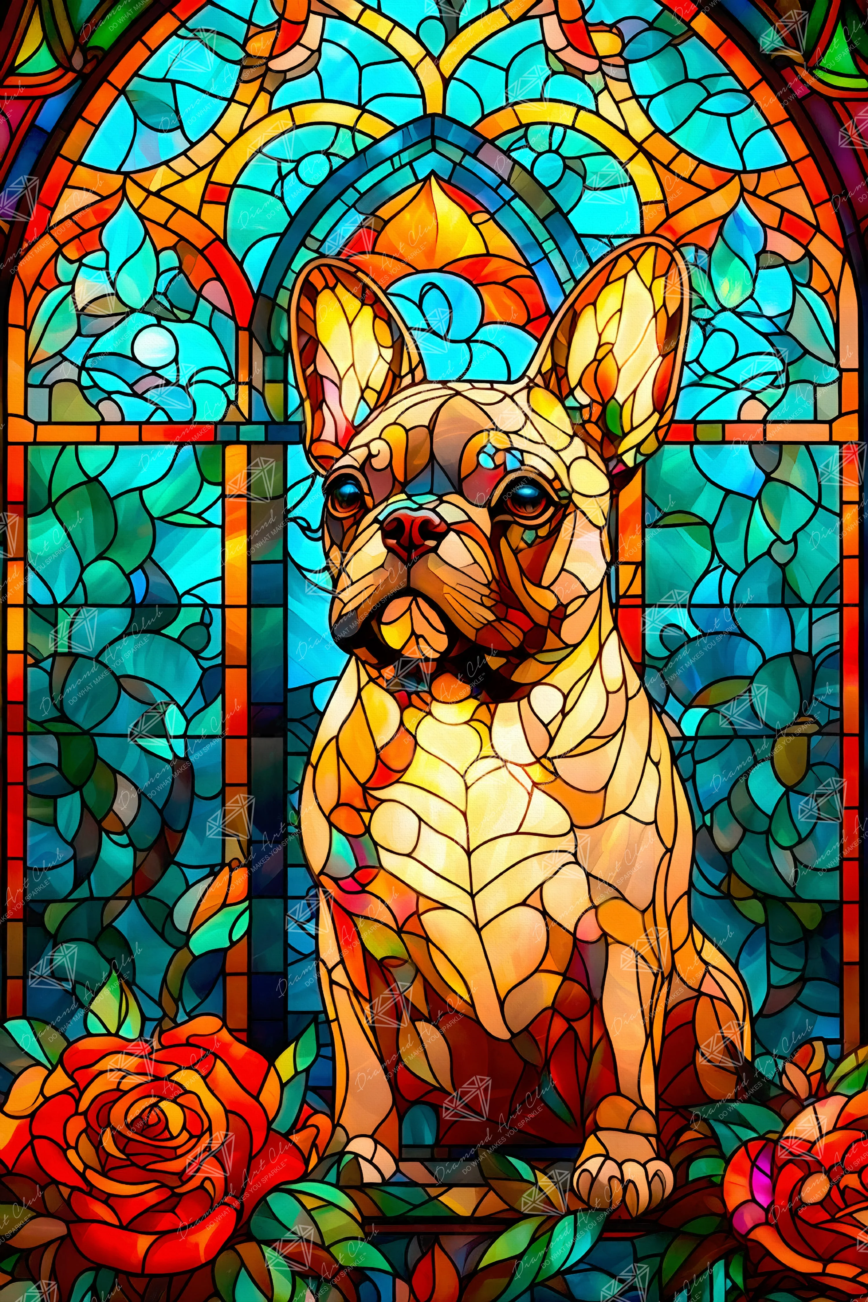 French Bulldog Stained Glass