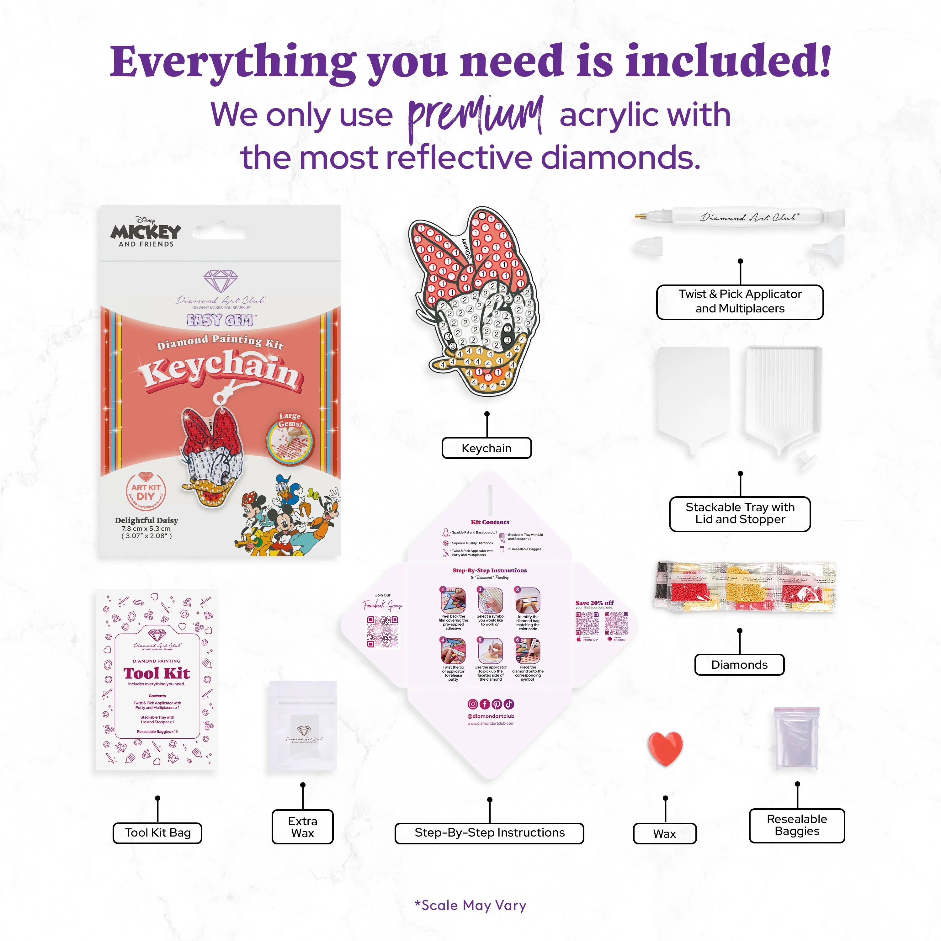 Easy Gem™ Keychain - Delightful Daisy - Image 3