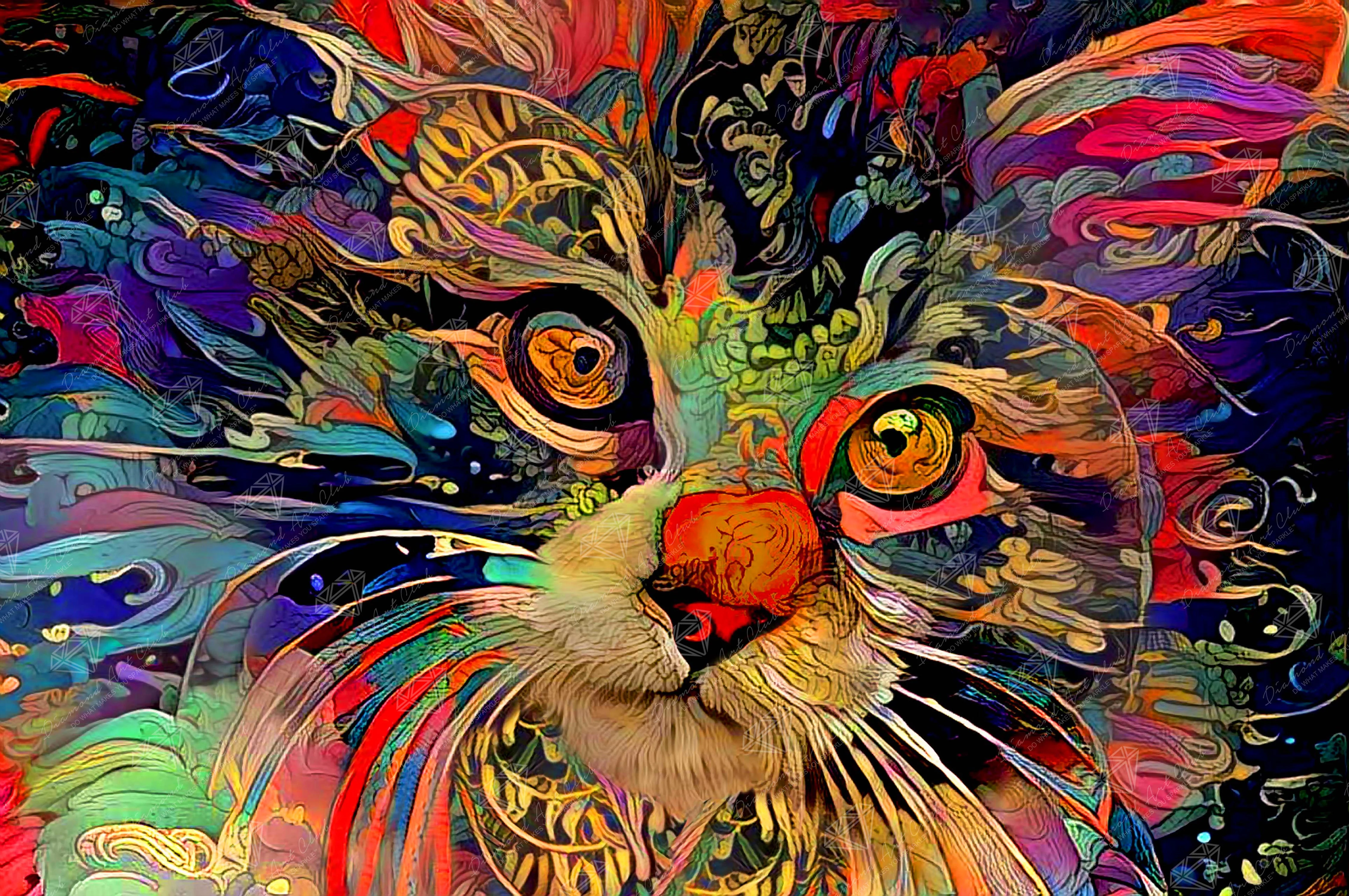 Psychedelic Maine Coon Cat