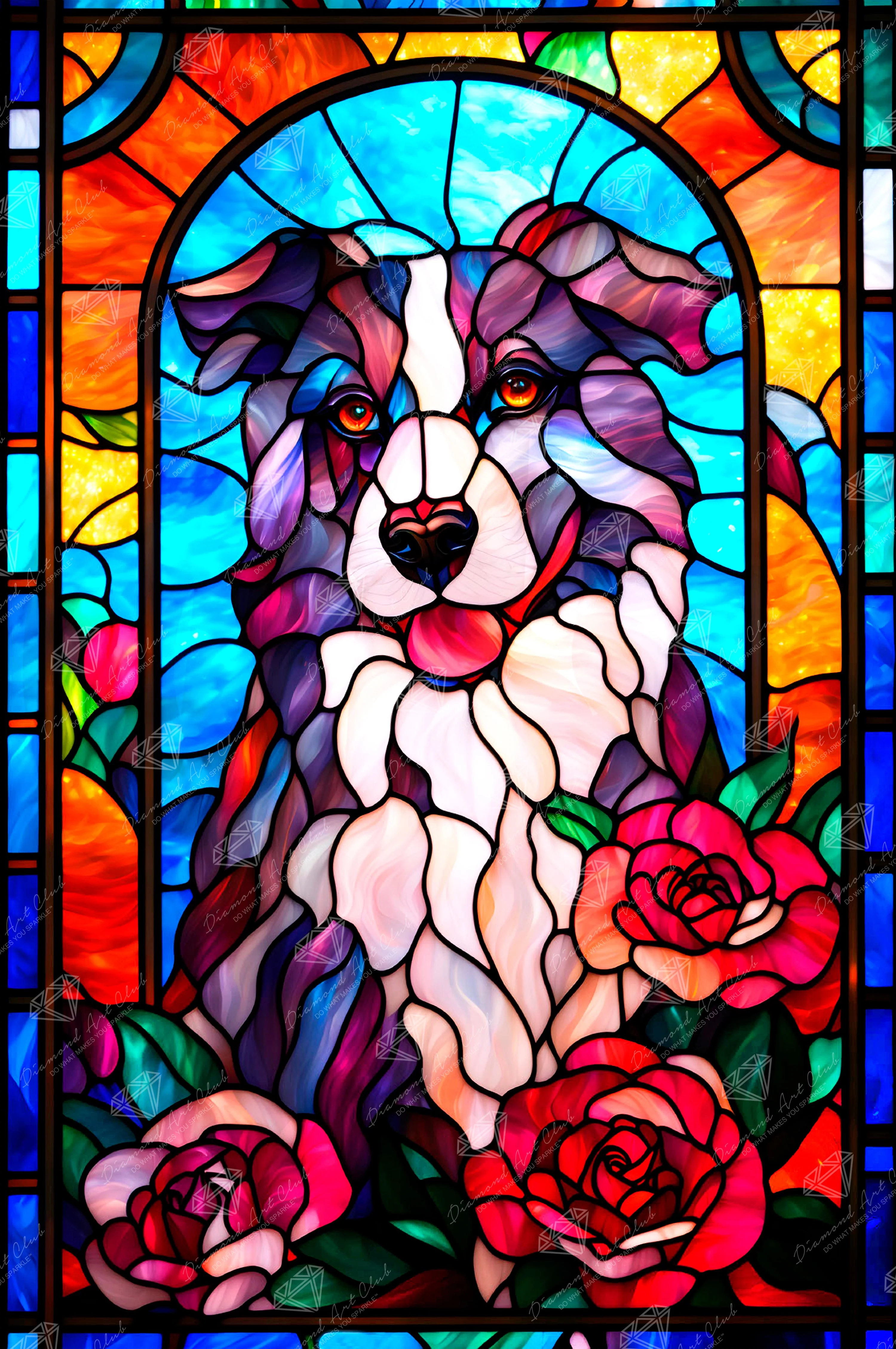 Stained Glass Border Collie