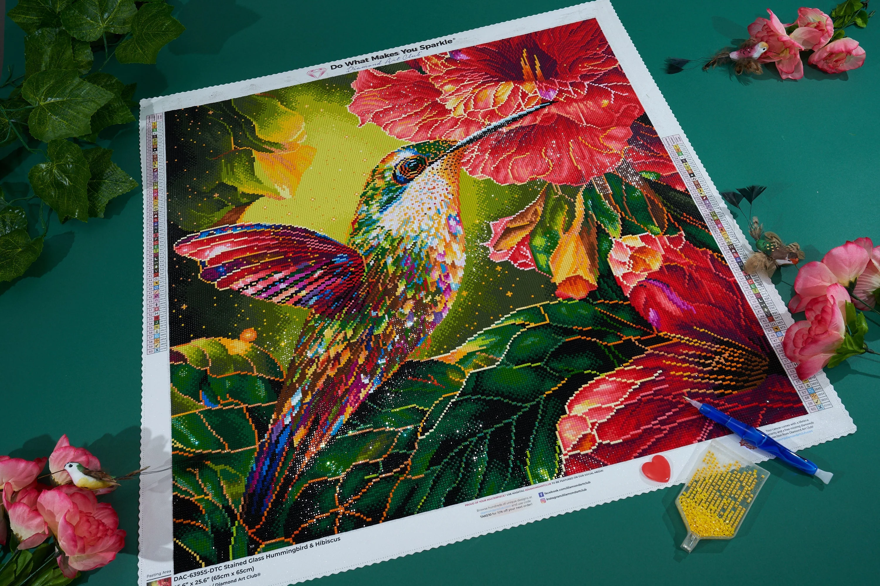 Stained Glass Hummingbird & Hibiscus - Image 6