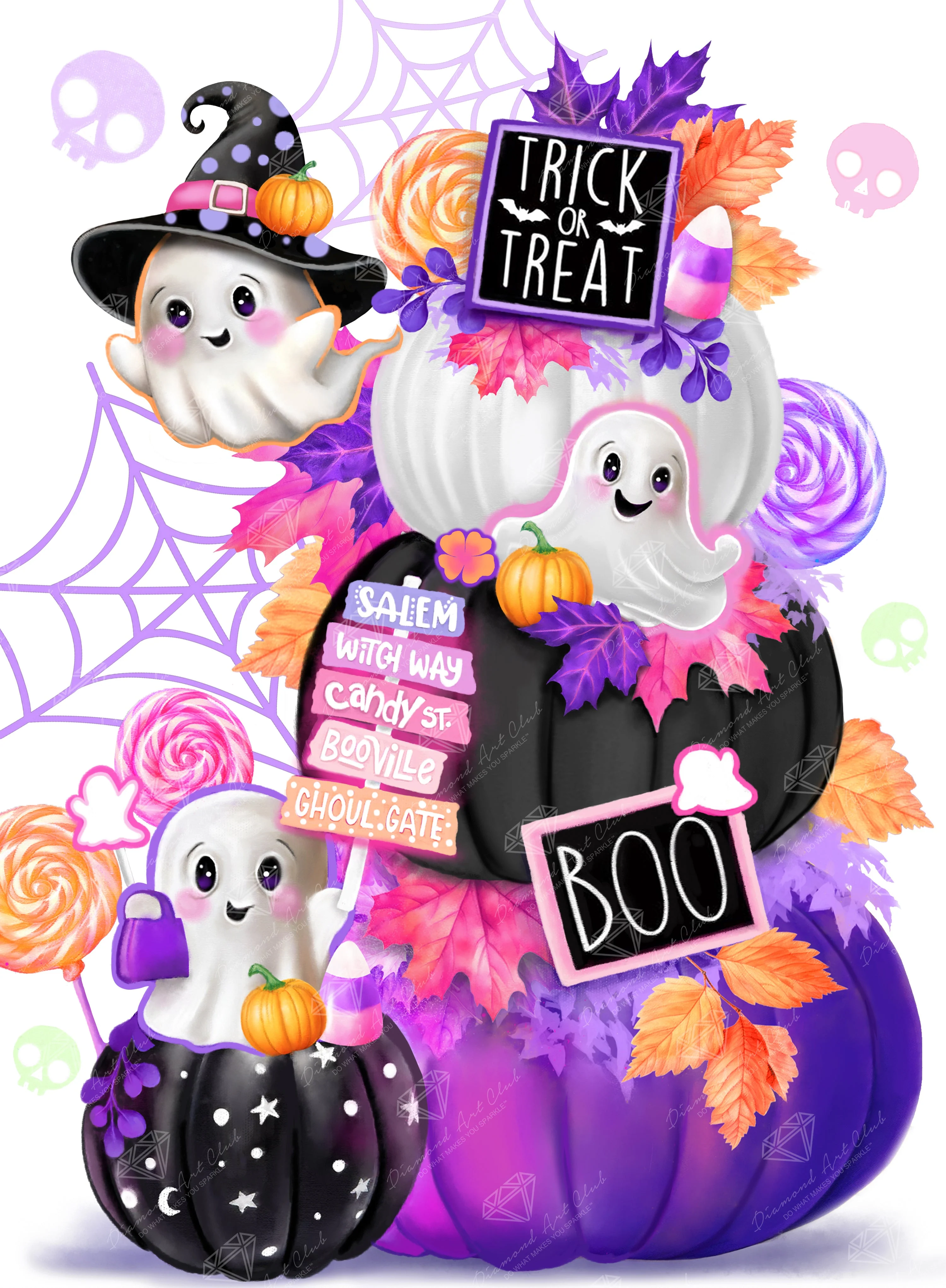 Sweet Ghosts Pumpkin Stack