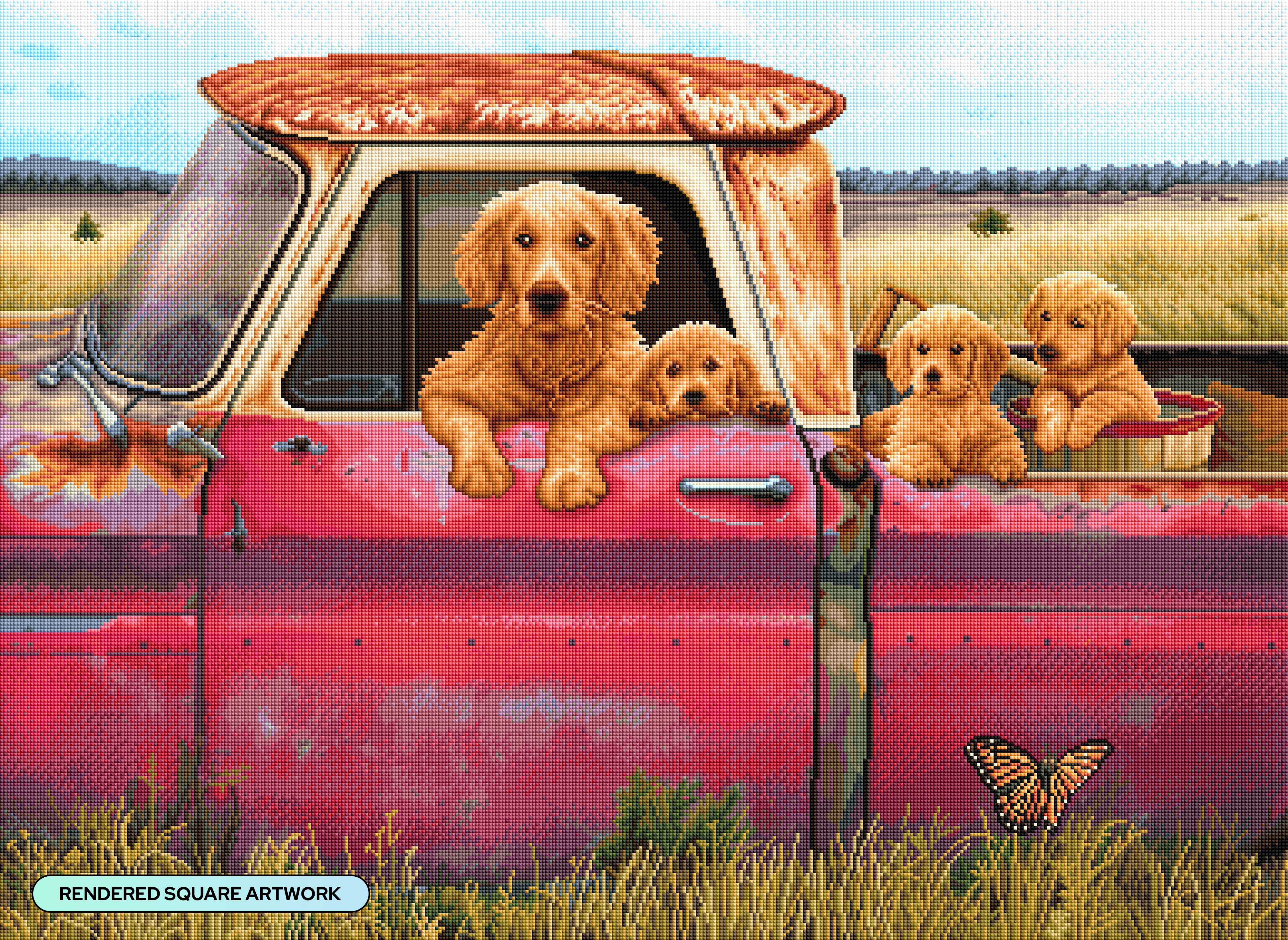 Truck and Goldens - Image 2