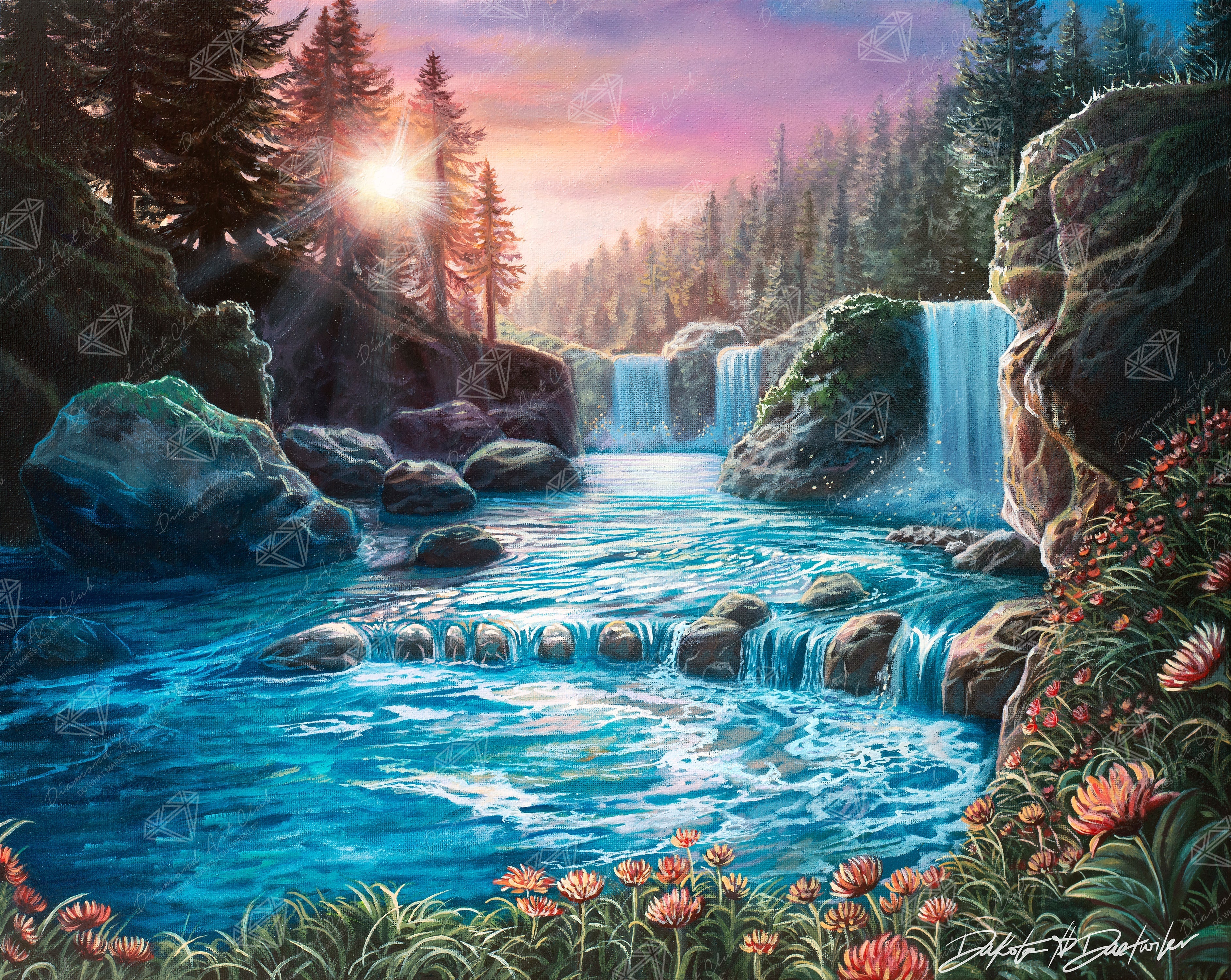 Waterfall Sunset